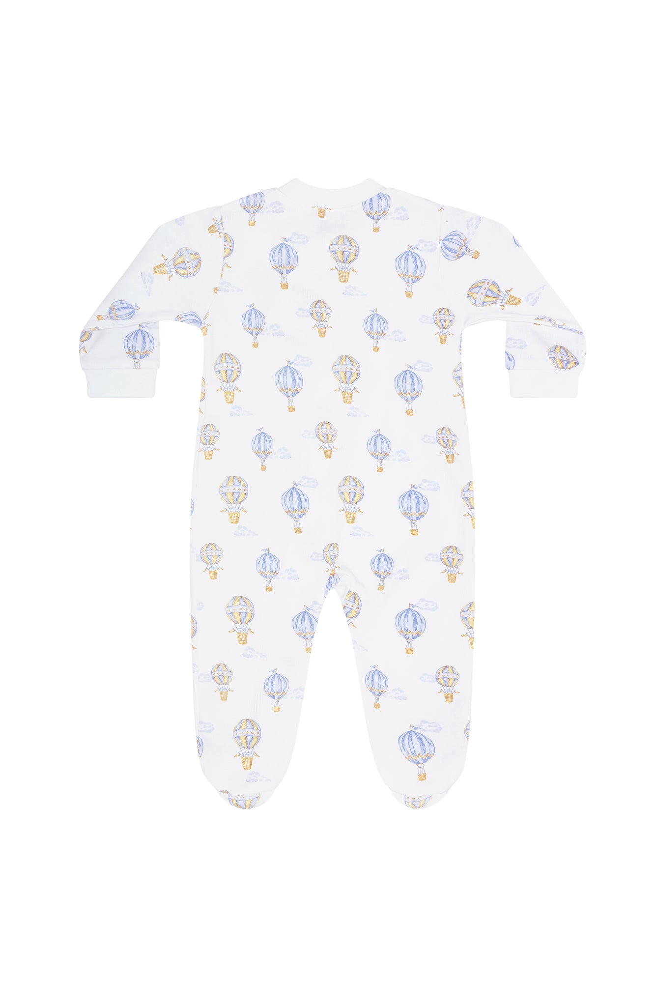 Image of Blue Balloons Print Zipper Footie